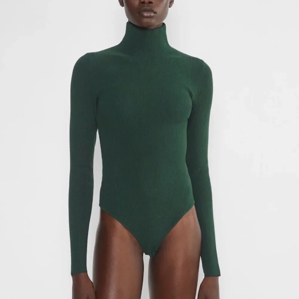 Aritzia Babaton Forest Green Varda Sweater Bodysuit